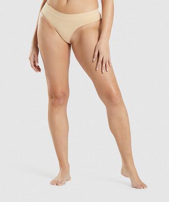 Dámské Tanga Gymshark Seamless Světle Hnědé | CZ 3158TCE